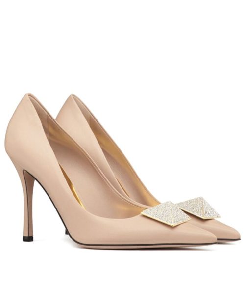 Valen.tino Garavani One, Leather Pump, Crystal Stud Pump