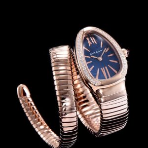 Bvl.gar 18ct rose-gold, Diamond Watch Blue, Luxury timepiece, Quartz movement