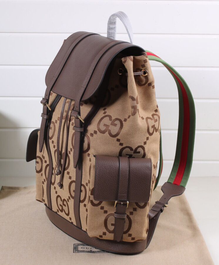 G.U.C.C Backpack With Jumbo GG Dark Coffee