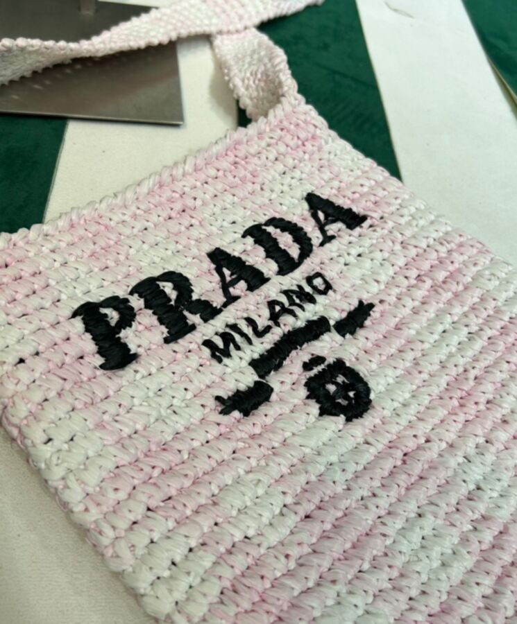 Pra.-da Crochet Bag 1BC184 Pink