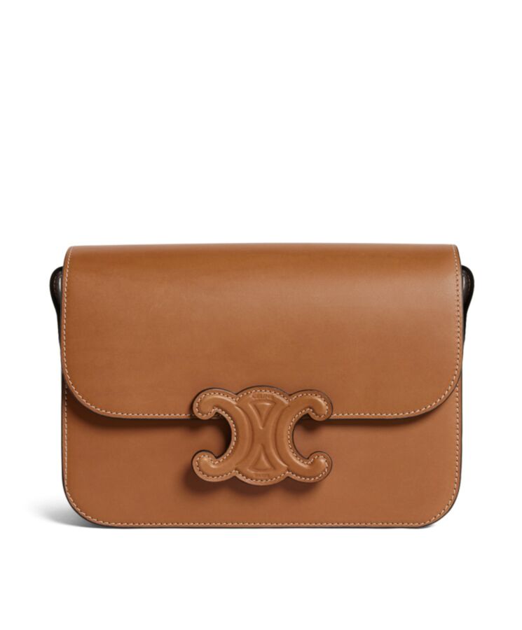 Ce.line Classique Cuir Triomphe Bag In Natural Calfskin Coffee