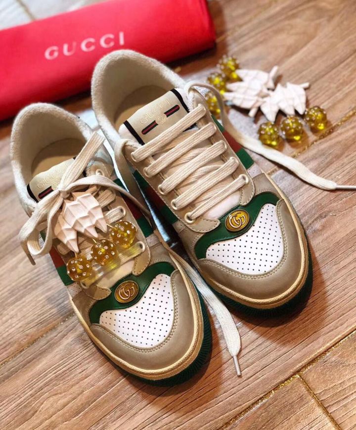 G.U.C.C Unisex Screener, Vintage G.U.C.C Sneakers, Luxury Footwear, Unisex Sneakers, Green G.U.C.C Sneakers, Designer Trainers