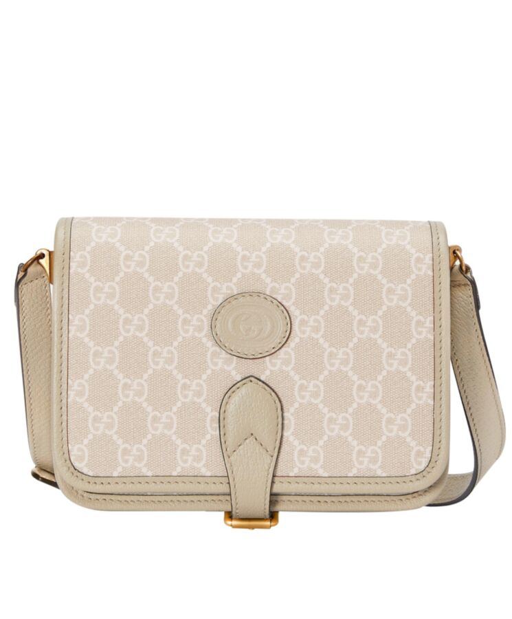 G.U.C.C Mini Shoulder Bag With Interlocking G Cream