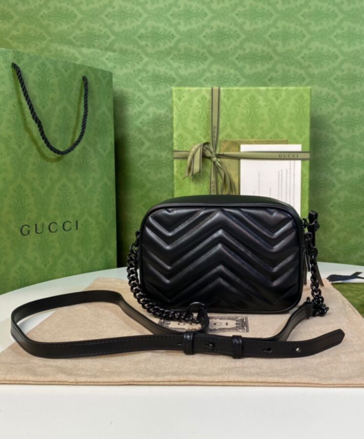 G.U.C.C GG Marmont Mini Shoulder Bag Black