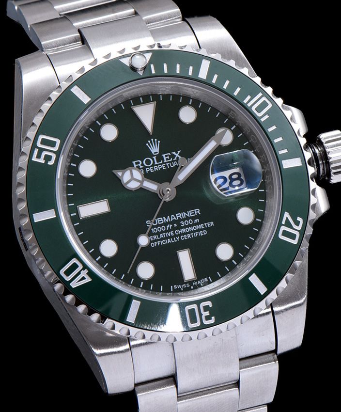 Ro.le.x Stainless Steel Submariner Watch Green