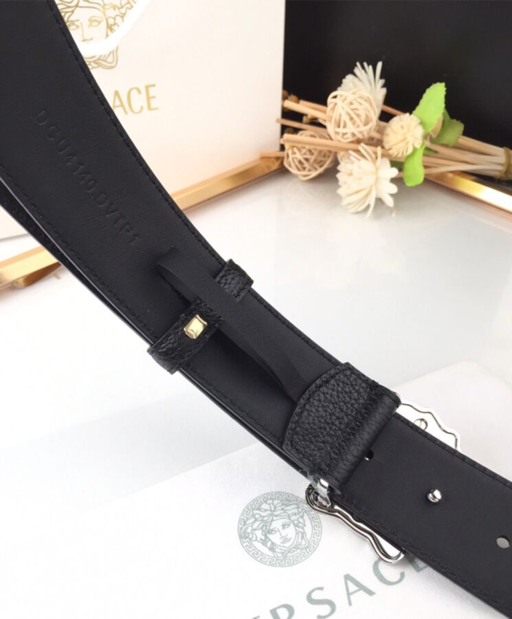 Ver.sace La Medusa Leather Belt Classic Black