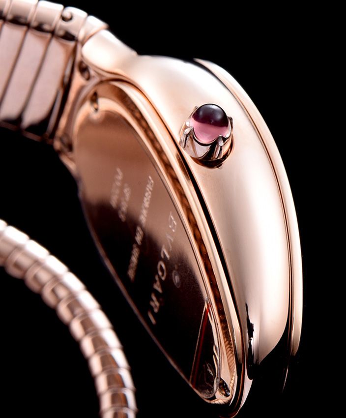 Bvl.gar Rose-Gold Automatic, Women's Luxury Watch, Rose-Gold Bracelet Watch, Blue Dial Watch