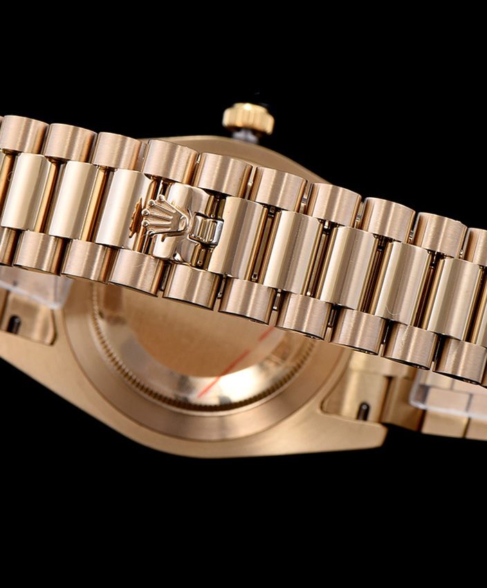 Ro.le.x Men's, Automatic President Watch, Luxury Timepiece, Everose gold, Diamond Baguettes