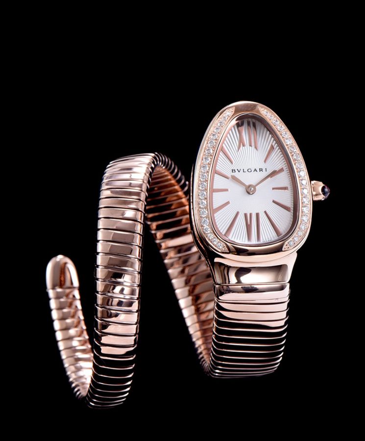 Bvl.gar 18ct rose-gold, Diamond Watch, Luxury Timepiece, Quartz Movement, Brilliant-Cut Diamonds