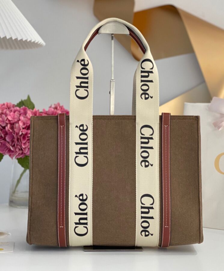 chl.oe Medium Woody Tote Bag Apricot