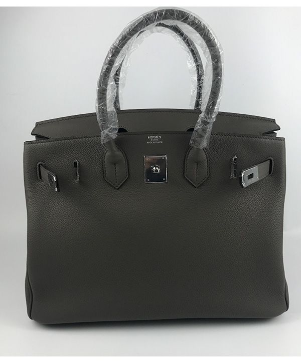 Her..mes Birkin 35 Bag Togo Leather Gray