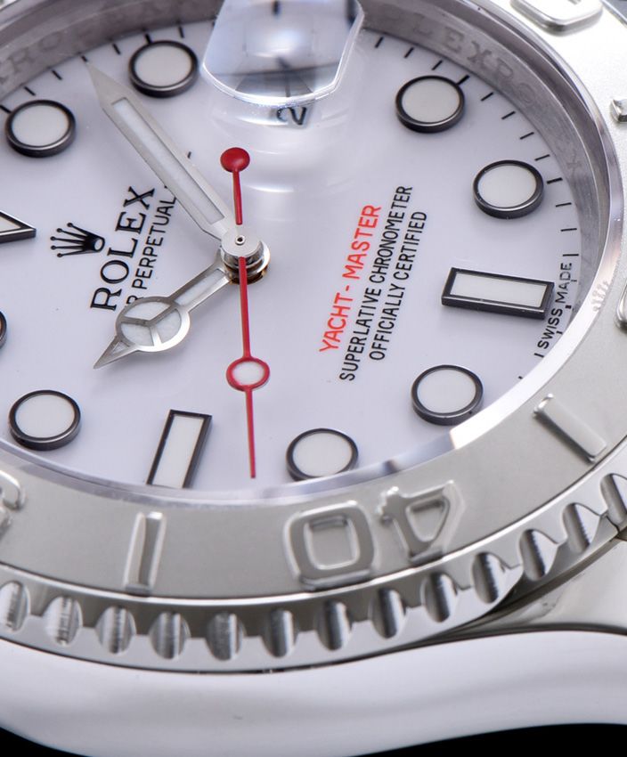 Ro.le.x Stainless Steel Men s Yacht Master Watch White