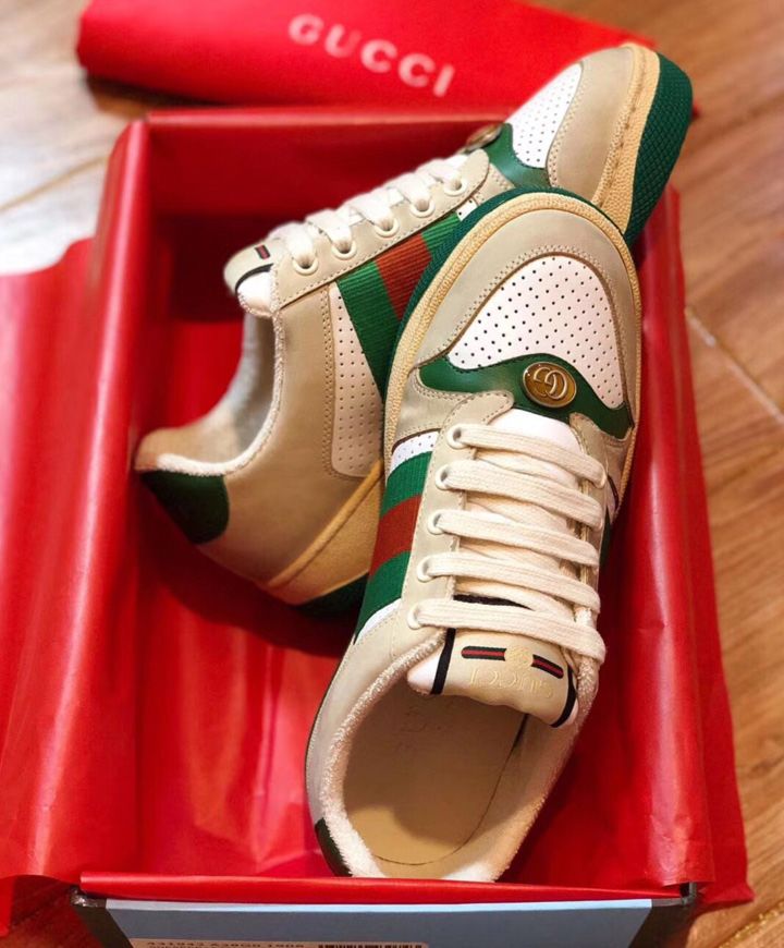 G.U.C.C Unisex Screener, Vintage G.U.C.C Sneakers, Luxury Footwear, Unisex Sneakers, Green G.U.C.C Sneakers, Designer Trainers