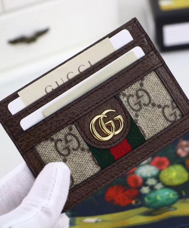 G.U.C.C Ophidia GG, Luxury Card Case, GG Logo, G.U.C.C heritage, Dark Coffee