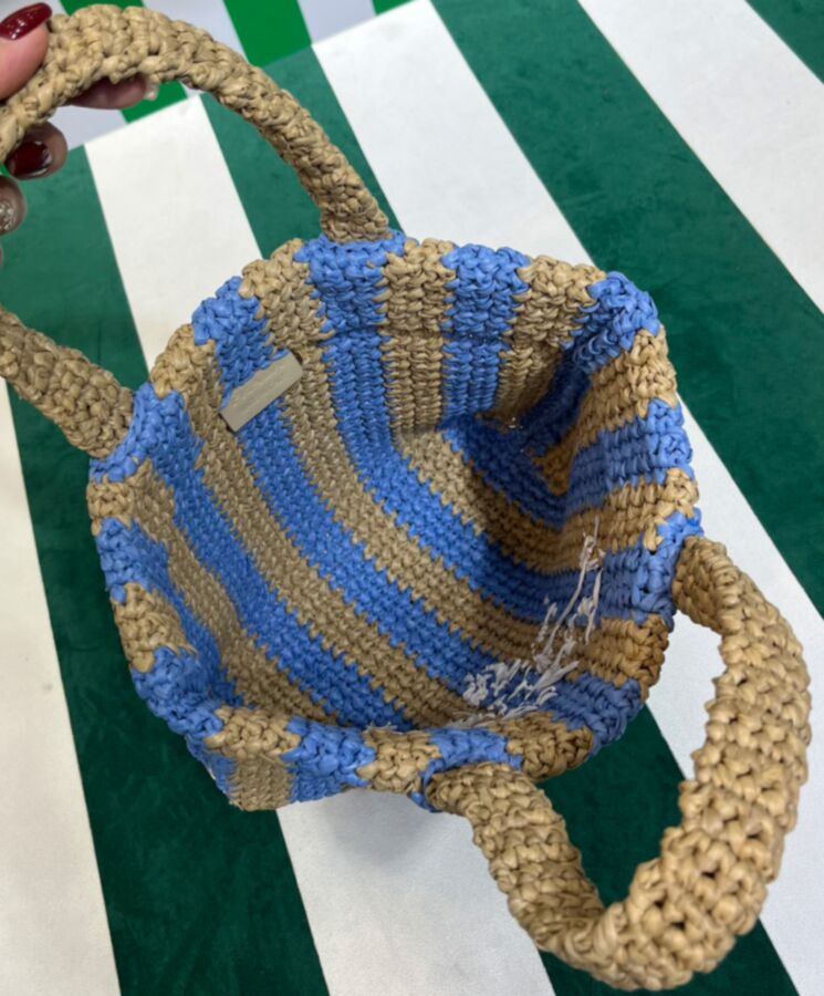 Pra.-da Small Raffia Tote Bag