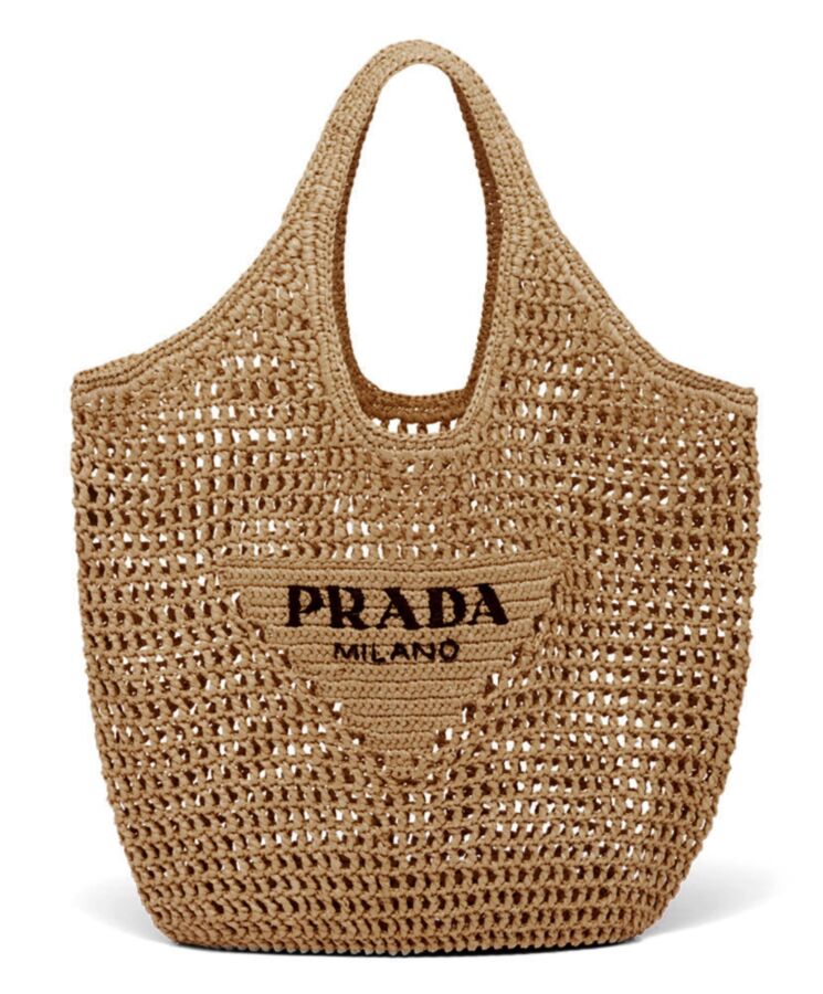 Pra.-da Raffia Tote Bag Apricot