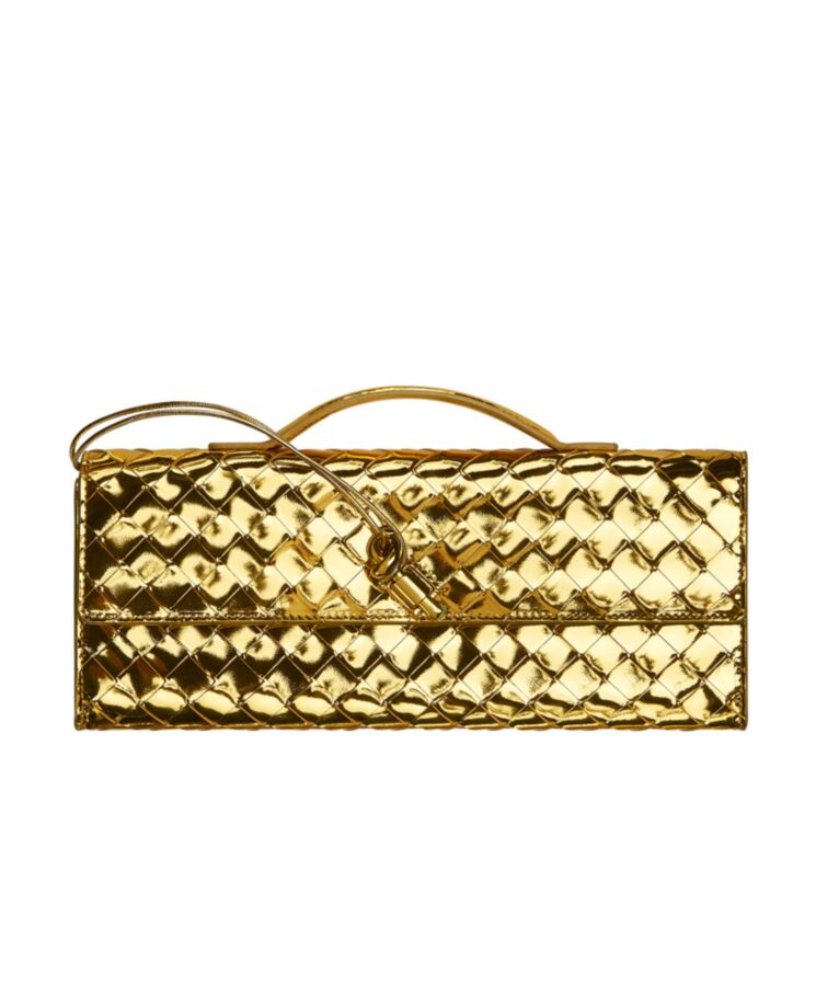 Bot.tega.Ven.eta Long Clutch Andiamo With Handle Golden