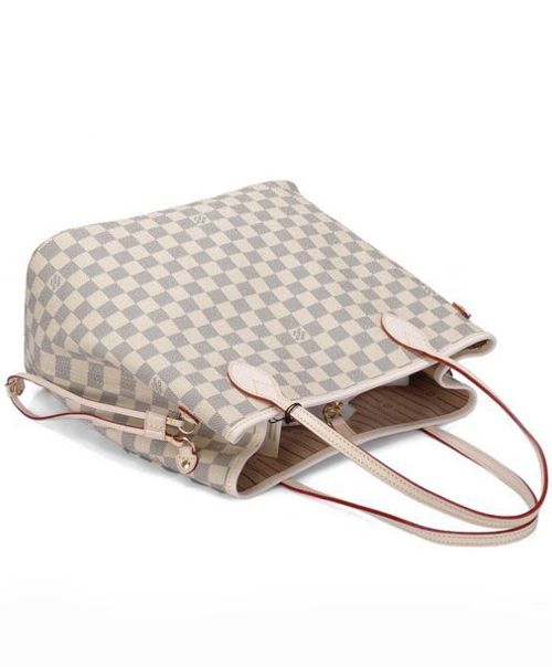 L.*V Damier, Damier Azur Canvas, Neverfull MM N51107 White, luxury bag, premium quality