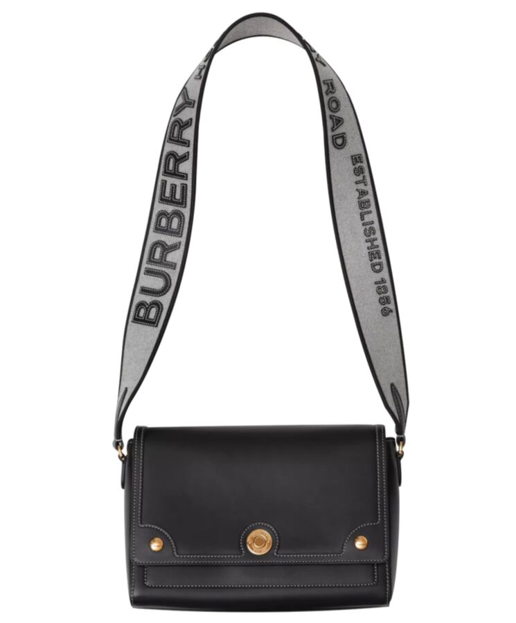 Bur.berri Topstitched Leather Shoulder Bag