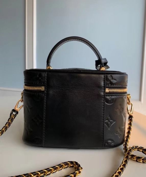 L.*V Vanity PM M57118, Black Embossed Lambskin, Luxury Compact Handbag, Fall-Winter 2020