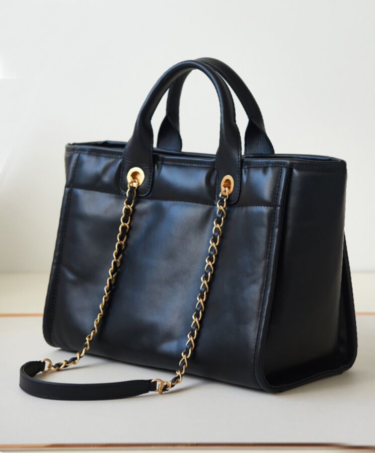 Cha.nel Small Shopping Bag AS3257 Black