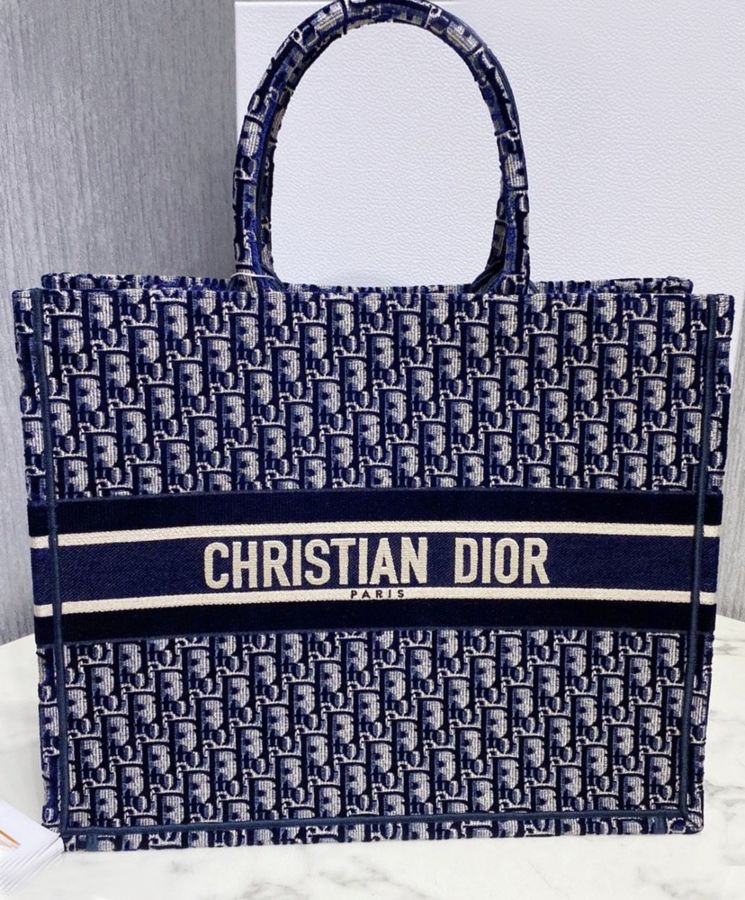 Christian Di.ar Book Tote Dark Blue