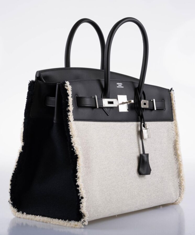 Her..mes Birkin 35 Fray Bag Black