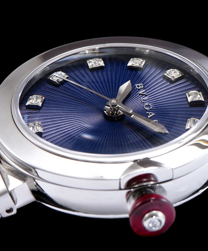 Bvl.gar stainless steel and diamond watch Blue