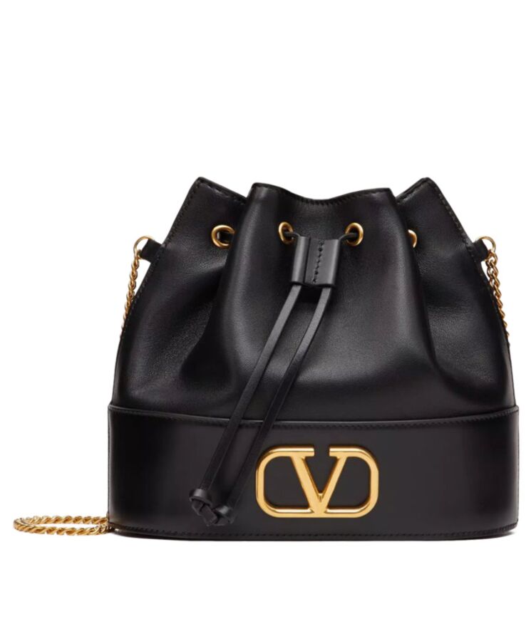 Valen.tino Mini Bucket Bag In Nappa With Vlogo Signature Chain