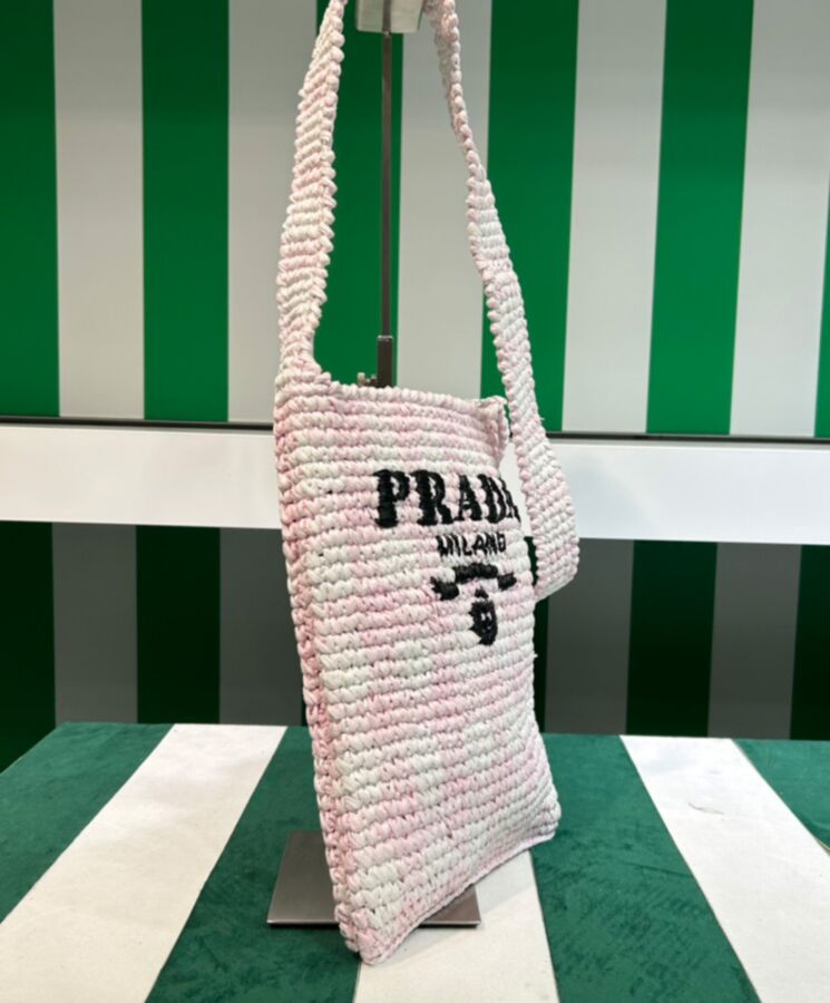 Pra.-da Crochet Bag 1BC184 Pink