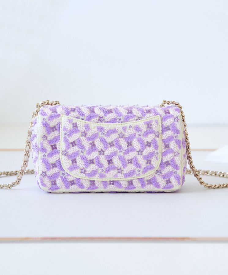 Cha.nel Flap Bag AS3965 Purple