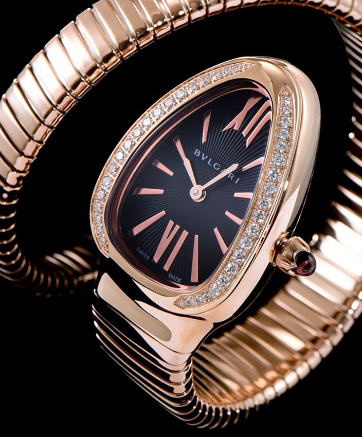 Bvl.gar 18ct rose-gold, Diamond watch, Quartz movement, Brilliant-cut diamonds