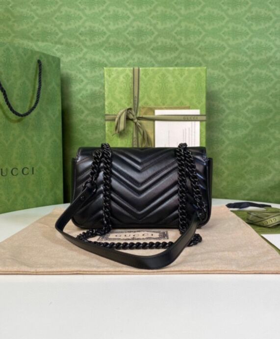 G.U.C.C GG Marmont Quilted Mini Bag Black