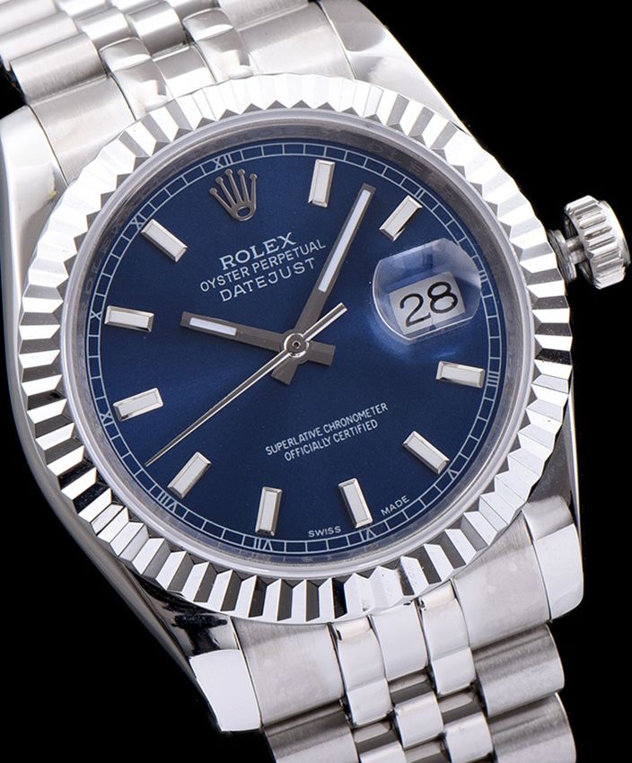 Ro.le.x Men s Stainless Steel Datejust Watches Blue