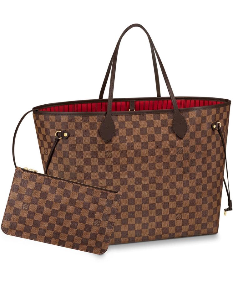 L.*V Damier Canvas Neverfull N41357 Brown