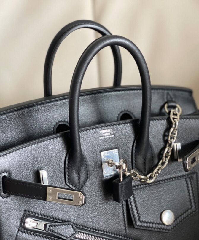 Her..mes Birkin 25 Limited Edition Rock Black