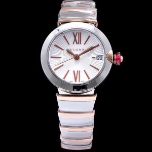 "Bvl.gar stainless steel watch, diamond watch for ladies, luxury timepiece, white Bvl.gar watch, automatic movement watch"