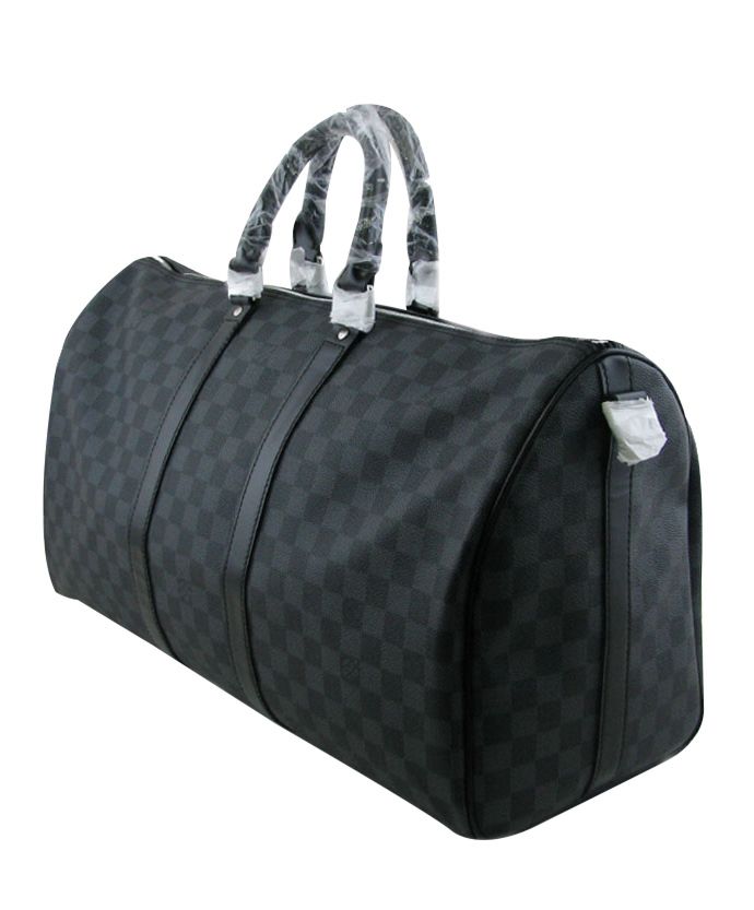 L.*V Damier Graphite Canvas Keepall N41418 Black