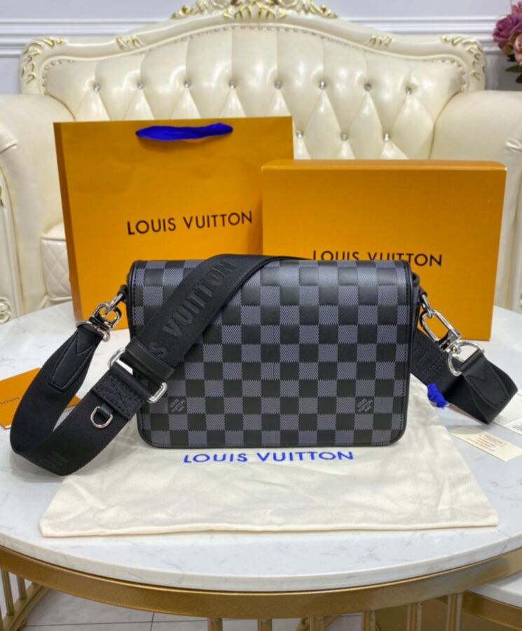 L.*V Studio, Studio Messenger Bag, Damier Infini leather, Luxury messenger bag, Designer bag.