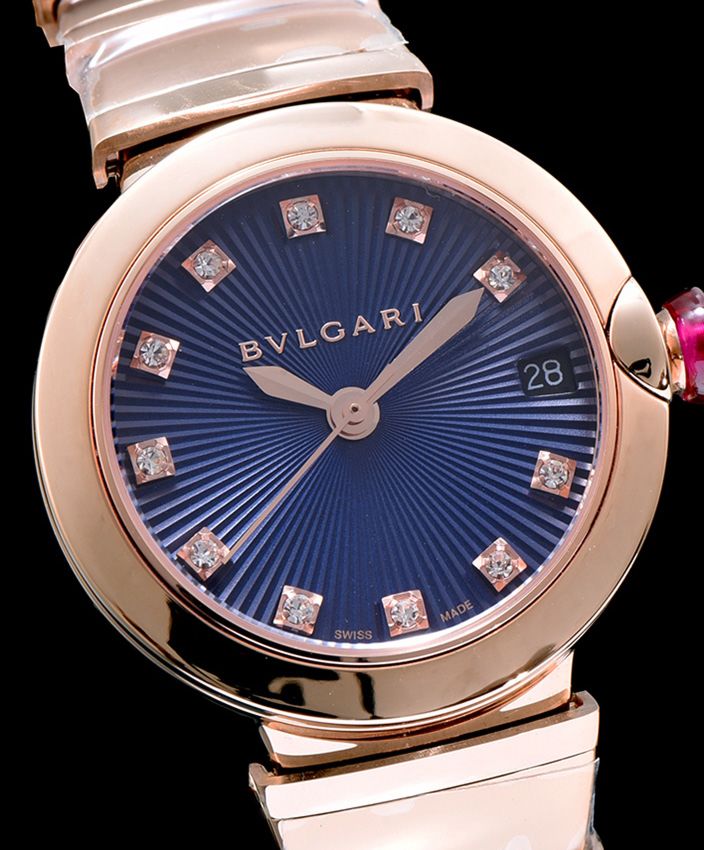 Bul.gary golden stainless, Diamond watch blue, Luxury Timepiece