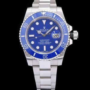 Ro.le.x Stainless Steel Submariner, Luxury Watch, Stainless Steel Watch, Blue Submariner