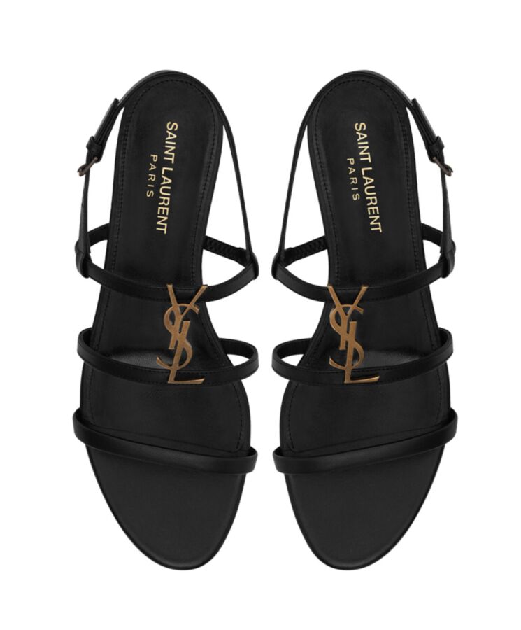 Saint.Lau.rent Women’s Cassandra Sandals In Smooth Leather Black