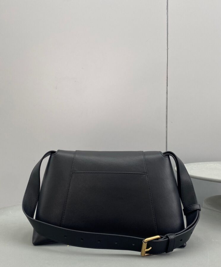 Balen.ciaga Downtown Small, Black Shoulder Bag, Luxury Leather Bag