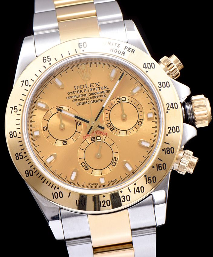 Ro.le.x Men s Daytona Two Tone Watch Golden