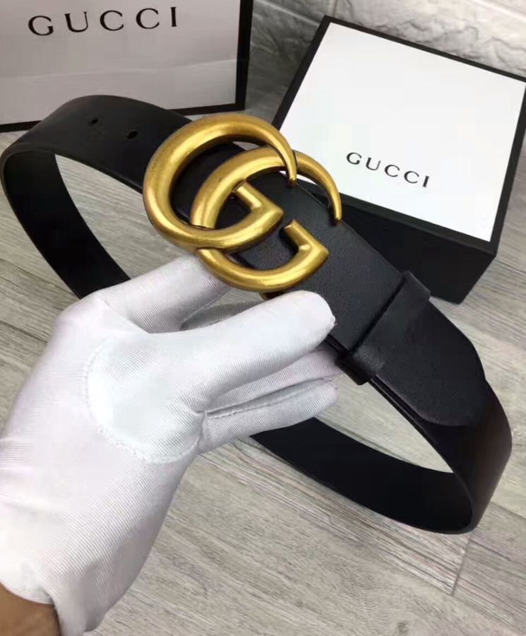 G.U.C.C Leather belt, Double G buckle, Black leather belt, Luxury belt, Designer accessory