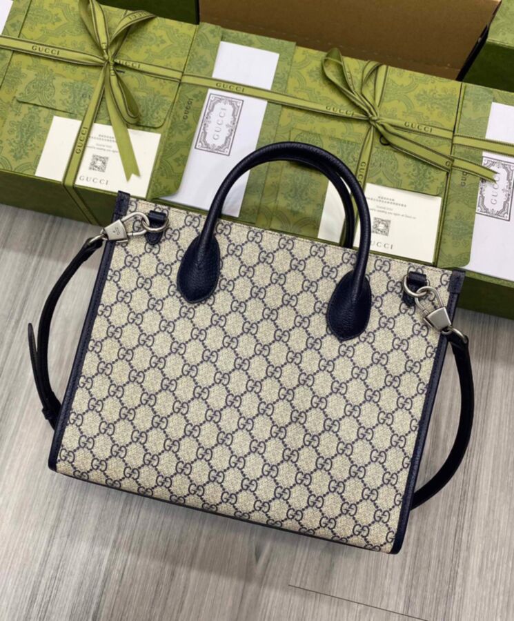 G.U.C.C Small Tote Bag With Interlocking G 659983 Dark Blue