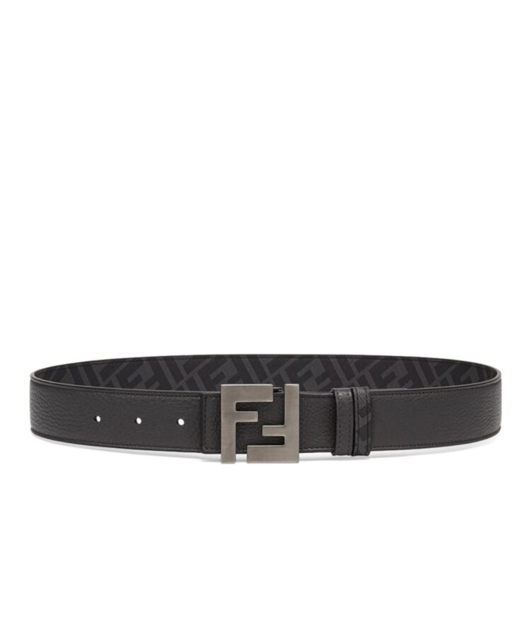 Fen.di Leather Belt, Dual-Side Belt, Luxury Leather Belt, Black Leather Belt