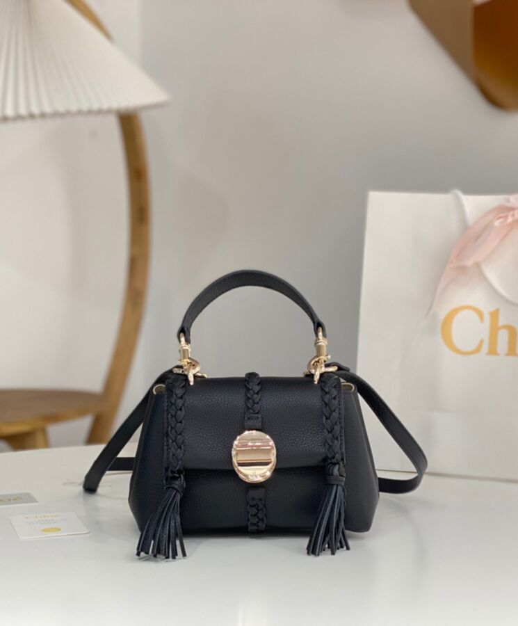 chl.oe Penelope Mini Soft Shoulder Bag Black