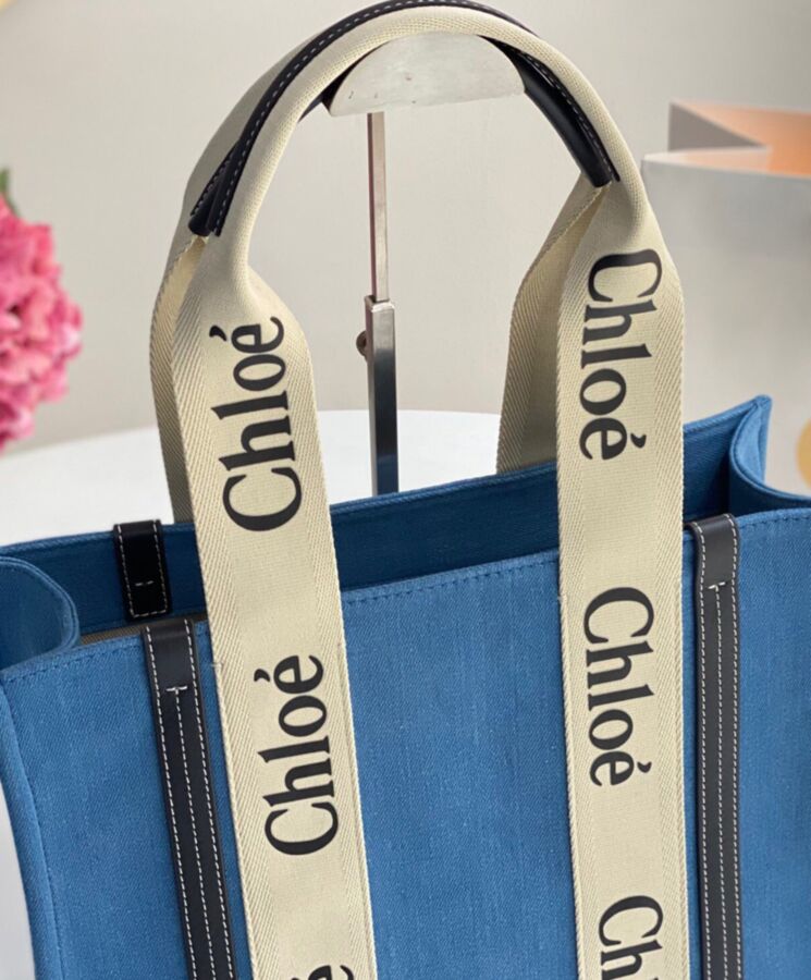 chl.oe Medium Woody Tote Bag Blue