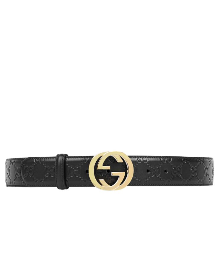 G.U.C.C Signature leather belt Black